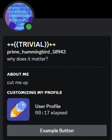 a screenshot of a user 's profile with trivial written on the top