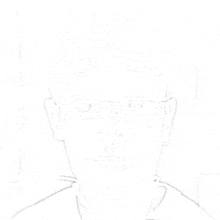 a drawing of a man 's face with glasses and a beard