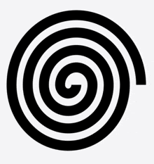 a black and white spiral with a g in the middle