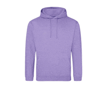 a purple hoodie with a white background and a hood