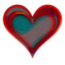 a red heart with a blue heart inside of it