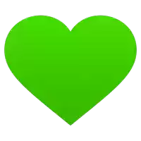 a green heart on a white background that is plain