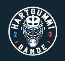 a logo for hartgummi bande with a goalie 's mask on it