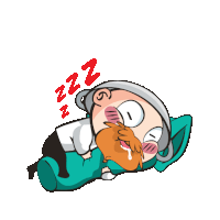 a cartoon drawing of a man sleeping with zzz written above his head