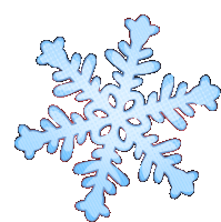 a blue snowflake on a white background with red outlines