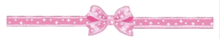 a pink ribbon with polka dots and a bow on it