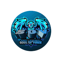 a logo for soul of voice with a blue eagle