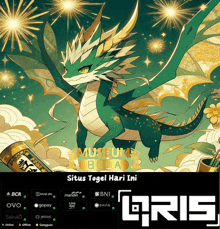 an advertisement for situs togel hari ini shows a dragon