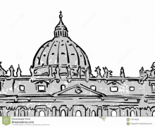 a black and white drawing of st. peter 's basilica