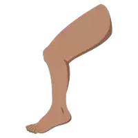 a cartoon drawing of a person 's leg with a bare foot