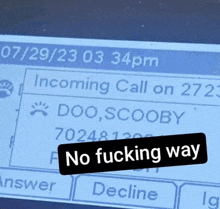 a phone screen shows an incoming call on 2727