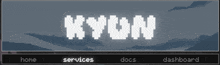 a pixel art banner for kyon shows the home services and docs