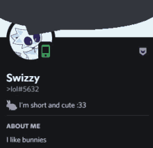 a screenshot of swizzy 's profile with a picture of a rabbit