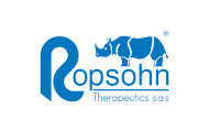 the logo for popsohn therapeutics sas has a rhino on it