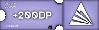 a purple coupon that says discord coupon + 200dp prescott