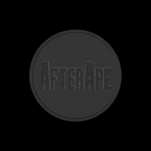 a black circle with the word afterape written on it