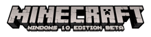 a logo for minecraft windows 10 edition beta on a white background