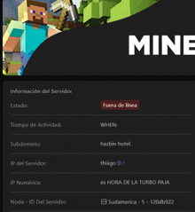 a page that says mine on it with a minecraft character on it