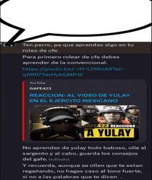 a screenshot of a youtube video titled " reaccion al video de yulay en el exercito mexicano "