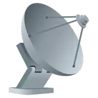 an illustration of a satellite dish on a stand with a white background