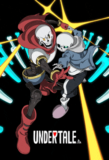 a poster for undertale with papyrus and sans on it