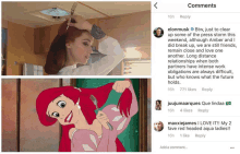 a picture of a woman getting her hair cut and a picture of ariel from the little mermaid