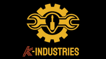 a logo for k-industries shows a wrench and a screwdriver