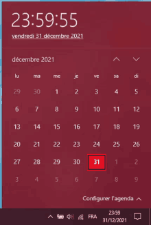 a calendar shows the date of december 31