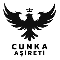 a black and white logo for cunka asireti with an eagle with a crown