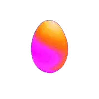 a pixel art of a colorful egg on a white background