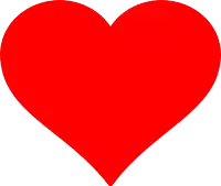 a red heart on a white background that is plain