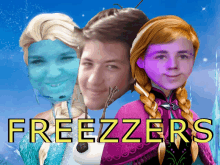 a group of people with their faces painted different colors and the words freezzers in yellow