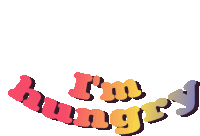 a sticker that says i 'm hungry on a white background