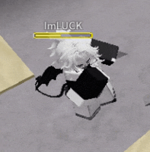 a person in a video game with the name imluck on their screen