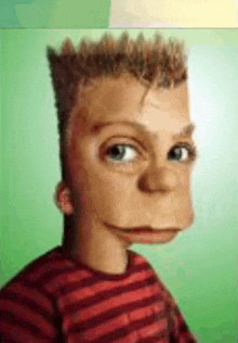 a close up of a person with a cartoon face