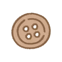 a brown sewing button with four holes in it