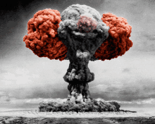 a nuclear explosion looks like a clown with red ears