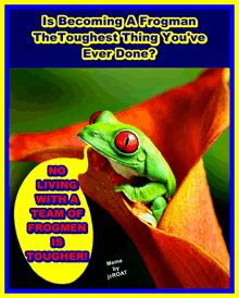 a picture of a frog on a flower with the caption is becoming a frogman