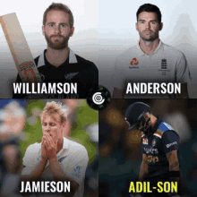 williamson anderson jamieson and adil-son are the four cricket players