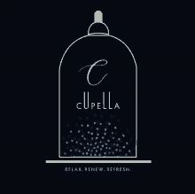 a logo for a company called cubella that says relax renew and refresh