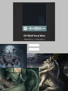 a spotify playlist titled of wolf and man by metallica