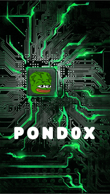 a green background with the word pondox on the bottom