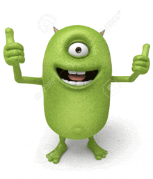 a green monster is giving a thumbs up stock photo