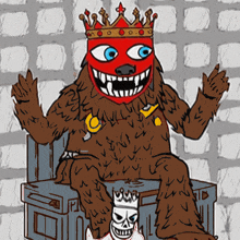 a cartoon of a monster with a crown on its head