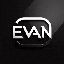 a black background with the word evan in white