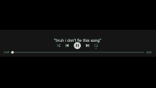 a screenshot of a music player with the words `` bruh i do n't fw this song '' .