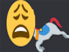 a cartoon drawing of a horse with a sad face