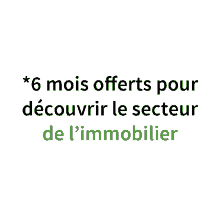 a white background with the words " 6 mois offerts pour decouvrir le secteur de l' immobilier " on it