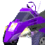 a pixel art of a purple car with a antenna on top of it .