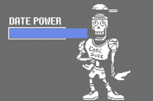 a pixel art of a skeleton wearing a shirt that says ' cool dude '